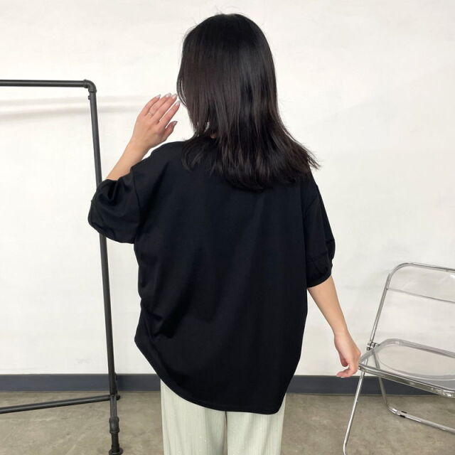 袖切替ロゴTシャツ