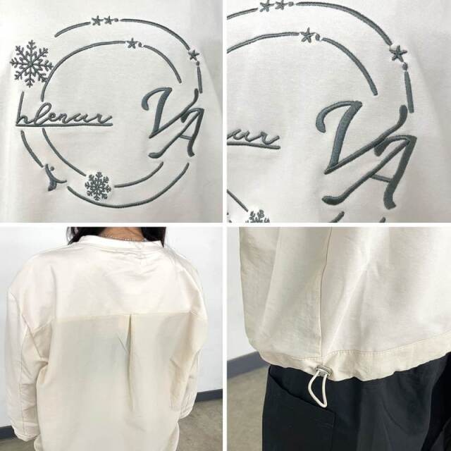 刺繍モチーフ切替プルオーバー