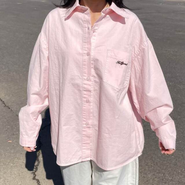 ポケットロゴ刺繍シャツ
