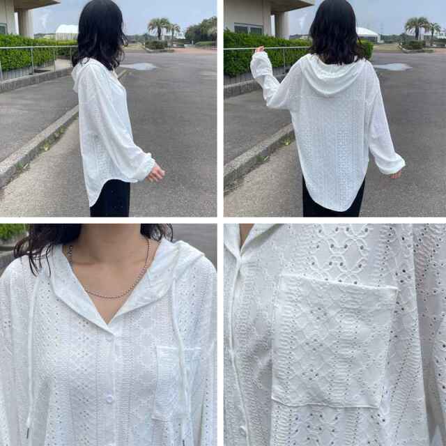 レースフードシャツ