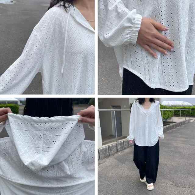 レースフードシャツ