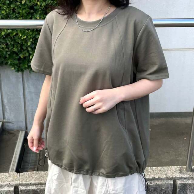 裾ドロストプルオーバー