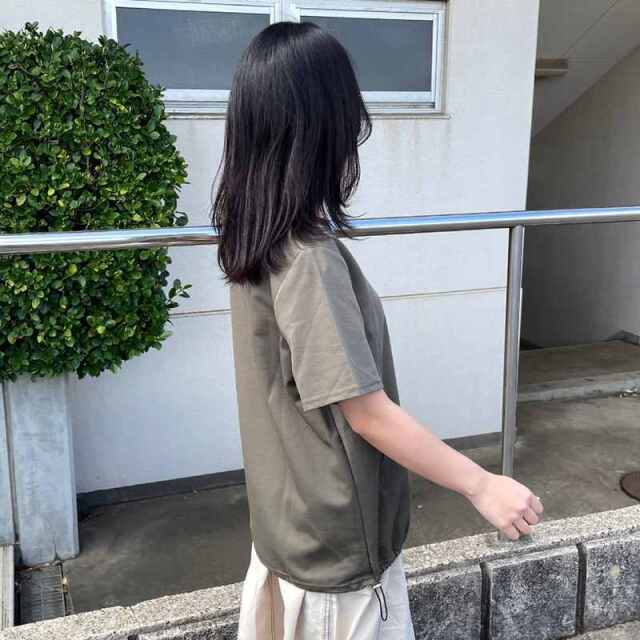 裾ドロストプルオーバー