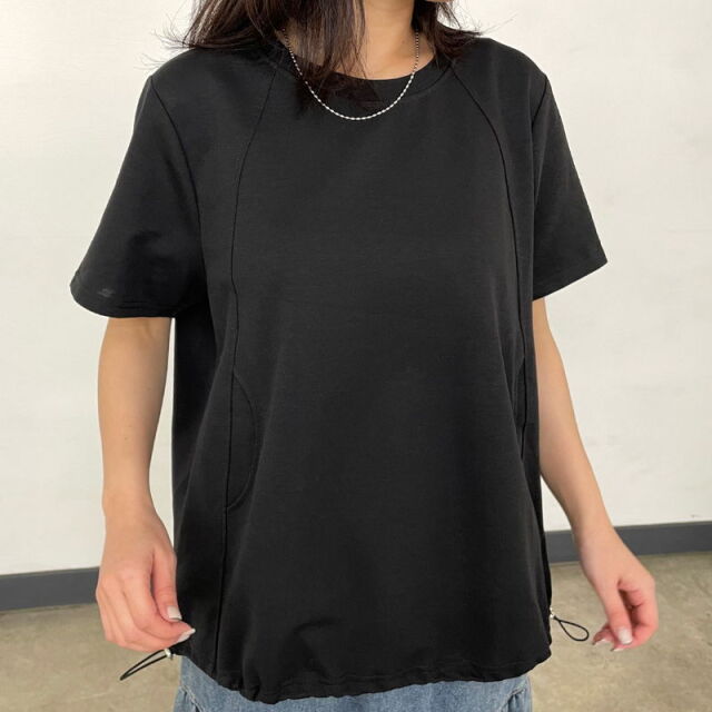 裾ドロストプルオーバー