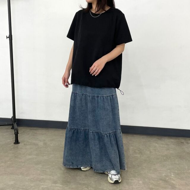 裾ドロストプルオーバー