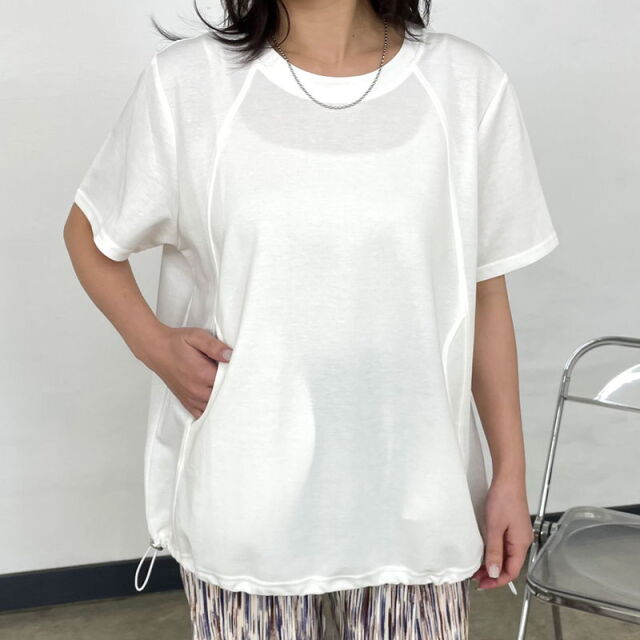 裾ドロストプルオーバー