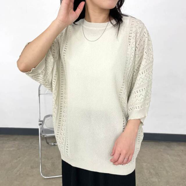 編地切替プルオーバー