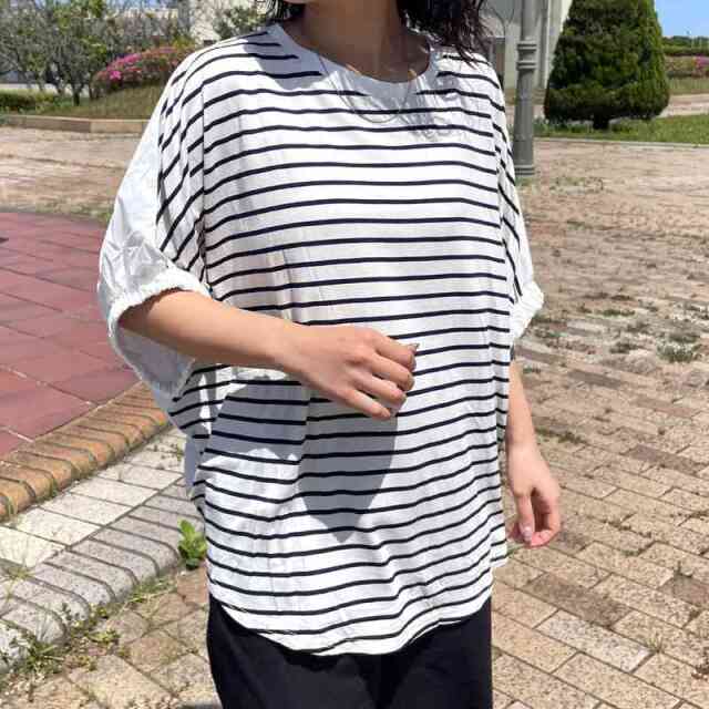 バック布帛切替プルオーバー