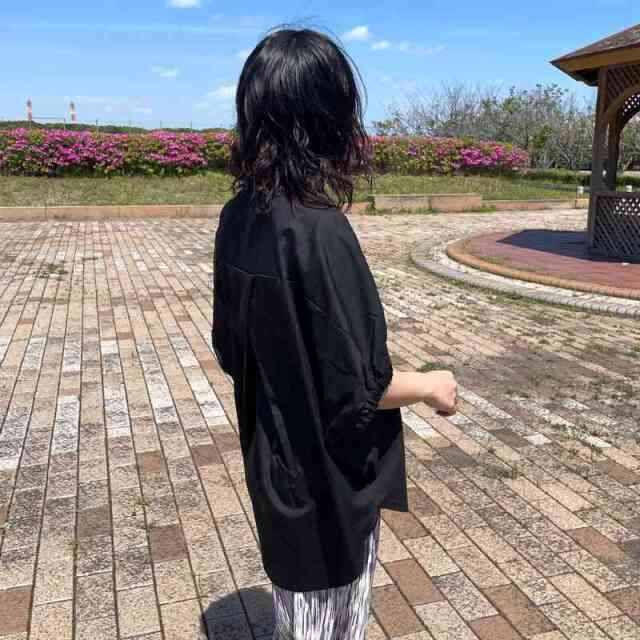 バック布帛切替プルオーバー