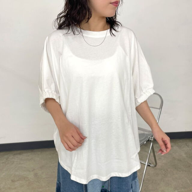 バック布帛切替プルオーバー