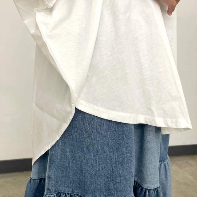 バック布帛切替プルオーバー