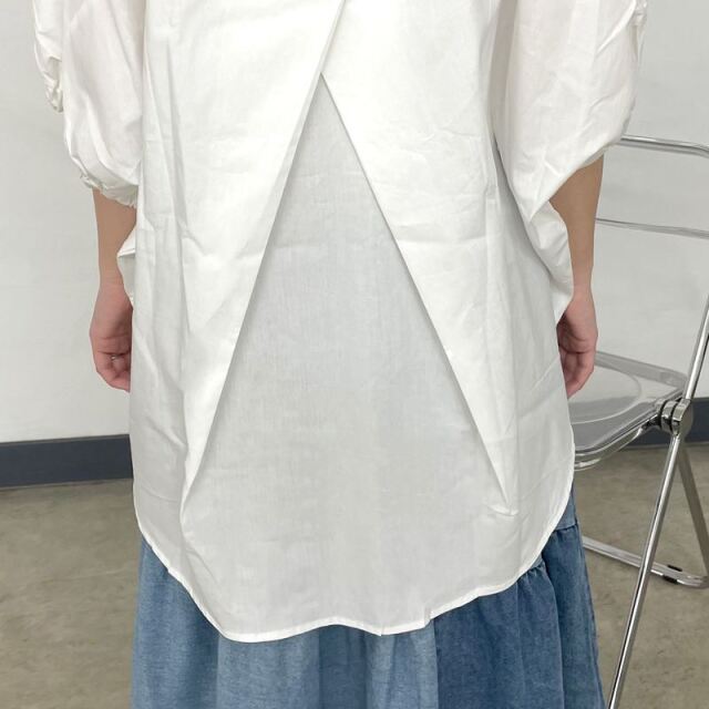バック布帛切替プルオーバー
