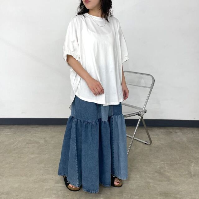 バック布帛切替プルオーバー