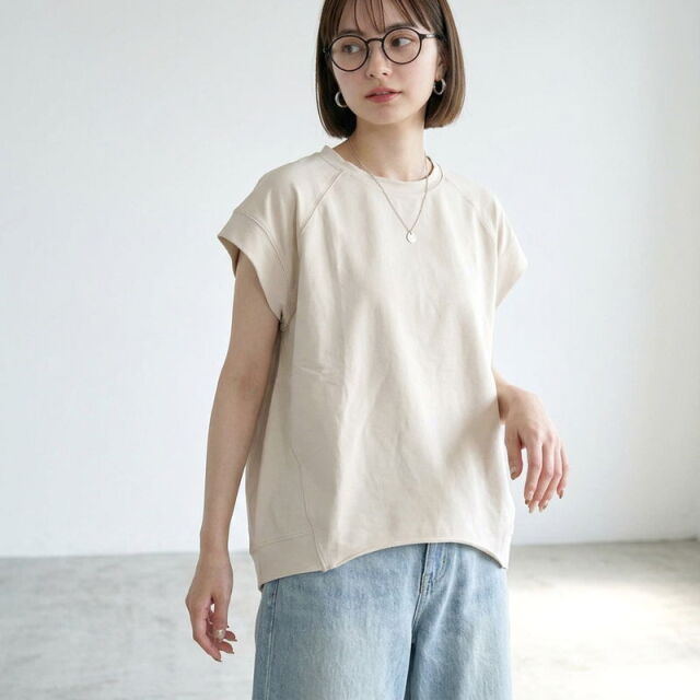 ミニ裏毛フレンチ袖プルオーバー
