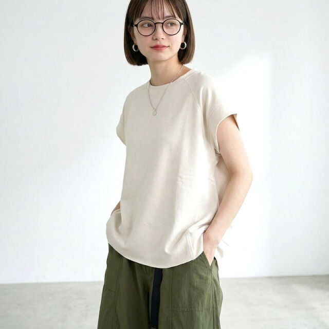 ミニ裏毛フレンチ袖プルオーバー