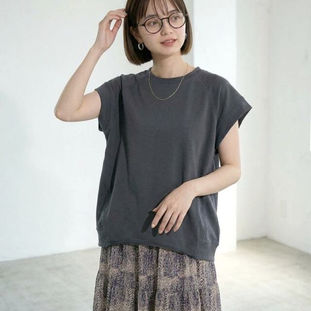 ミニ裏毛フレンチ袖プルオーバー