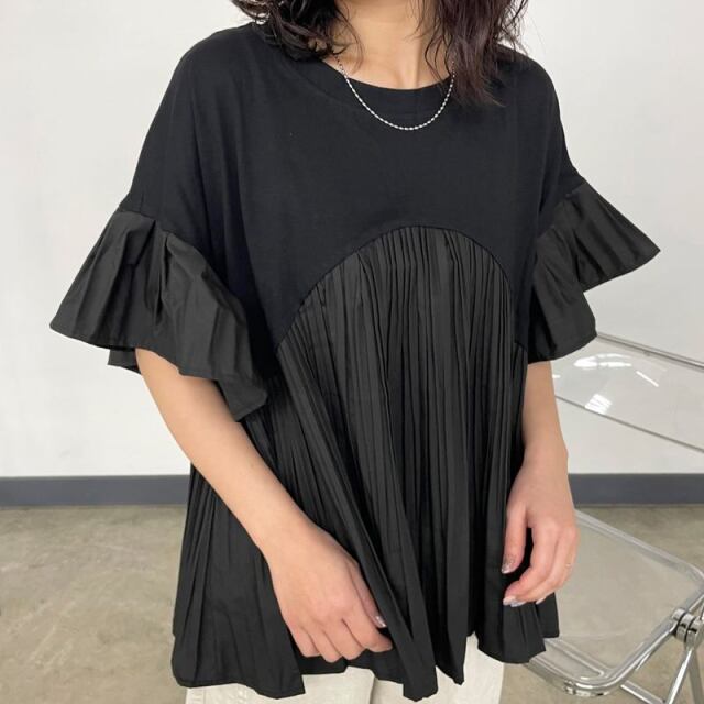 プリーツ切替プルオーバー