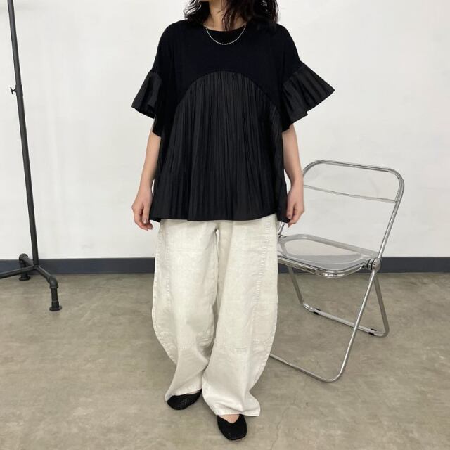 プリーツ切替プルオーバー