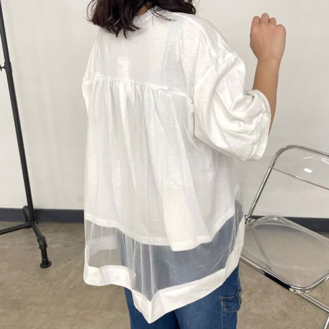 チュール切替プルオーバー