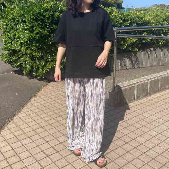 クロシェ貼付プルオーバー