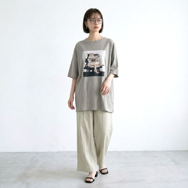 ポリガーゼセンターシームワイドパンツ