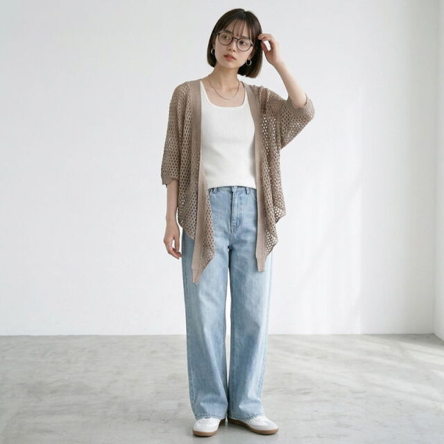 メッシュ2WAYカーディガン