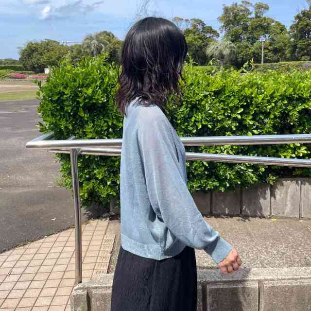 編地切替カーディガン