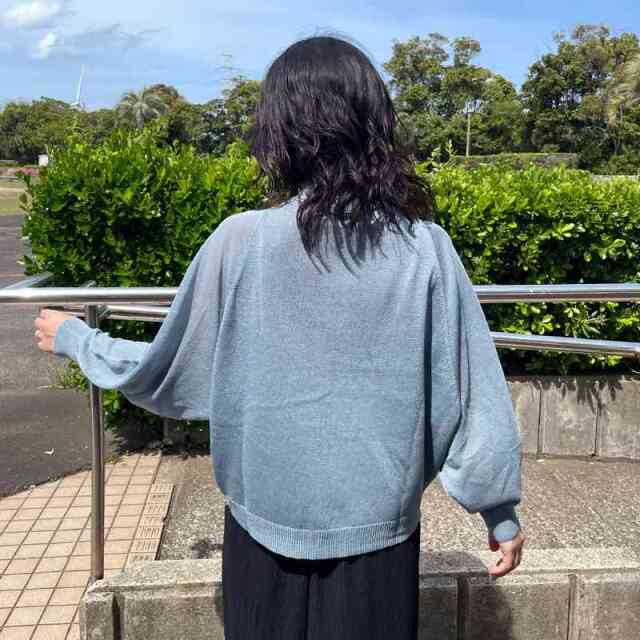 編地切替カーディガン