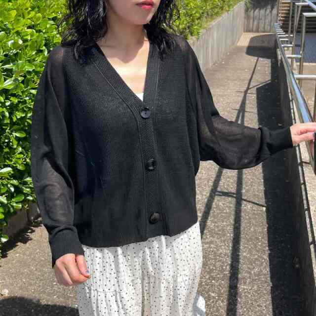編地切替カーディガン