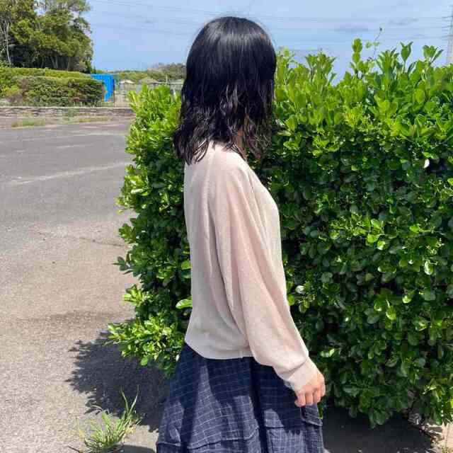 編地切替カーディガン
