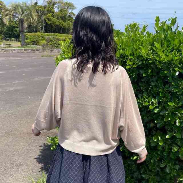 編地切替カーディガン