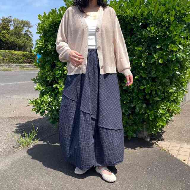 編地切替カーディガン