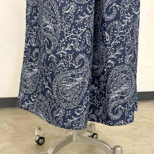 柄デニムワイドパンツ