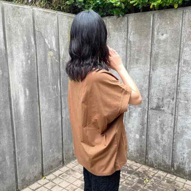 布帛切替花モチーフプルオーバー