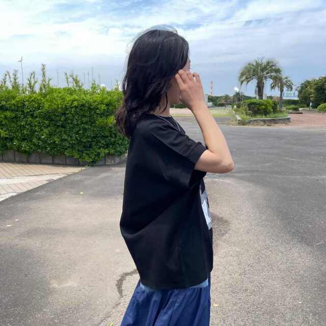 布帛切替花モチーフプルオーバー