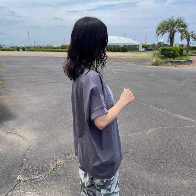 布帛切替花モチーフプルオーバー