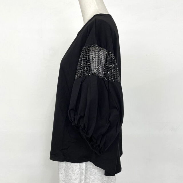 袖メッシュ切替プルオーバー