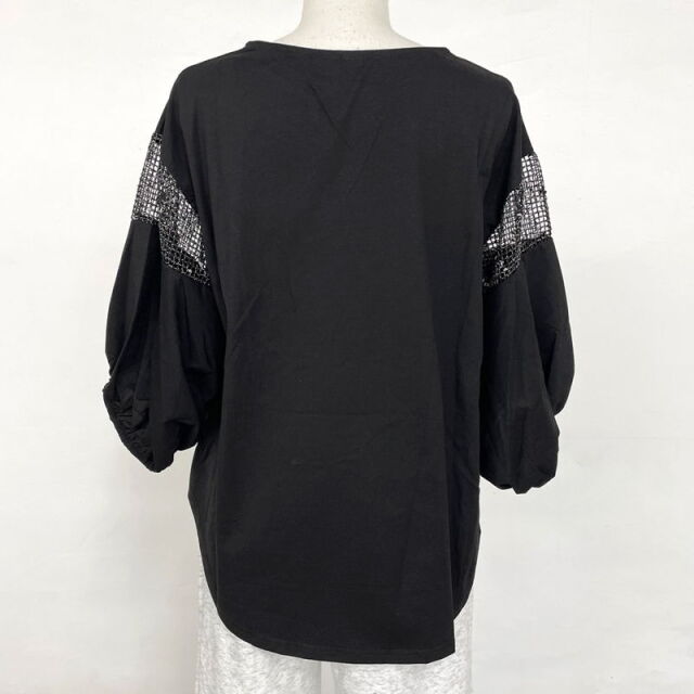 袖メッシュ切替プルオーバー