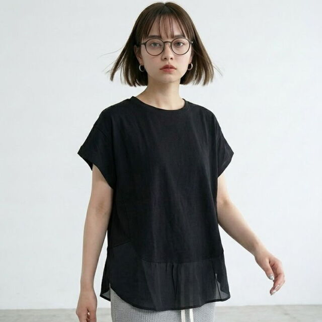 布帛切替プルオーバー