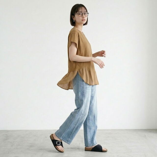 布帛切替プルオーバー