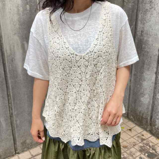 Vネッククロシェアンサンブル