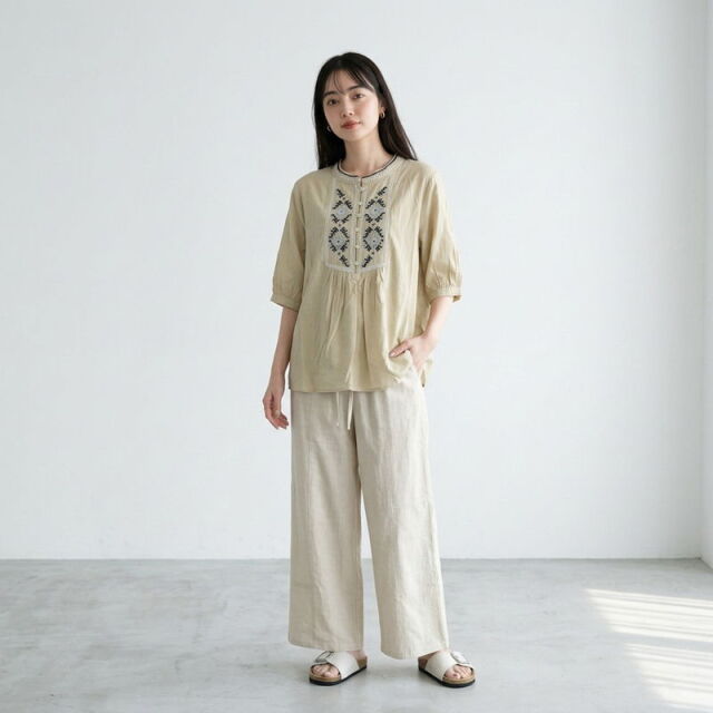 刺繍ブラウス