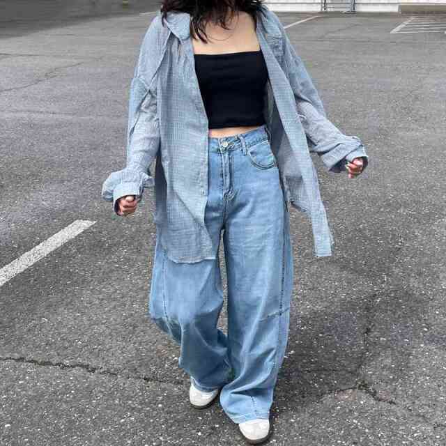 スカシチェックシアーフードシャツ