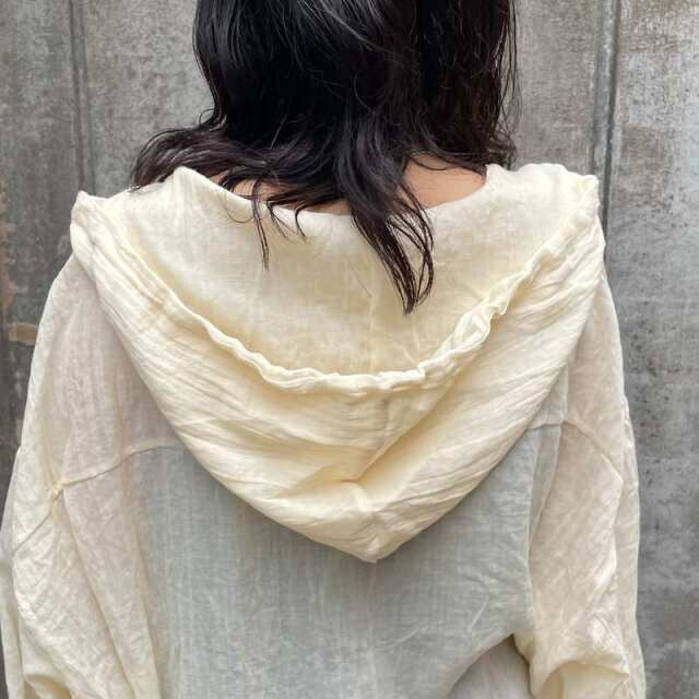 スカシチェックシアーフードシャツ