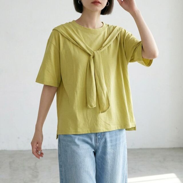 肩巻きデザインTシャツ