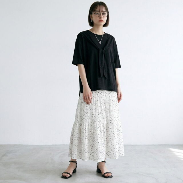 肩巻きデザインTシャツ