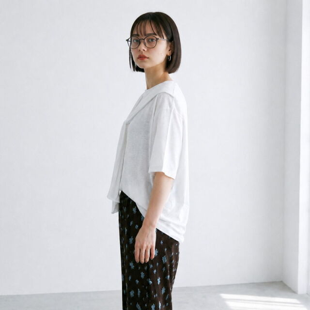 肩巻きデザインTシャツ
