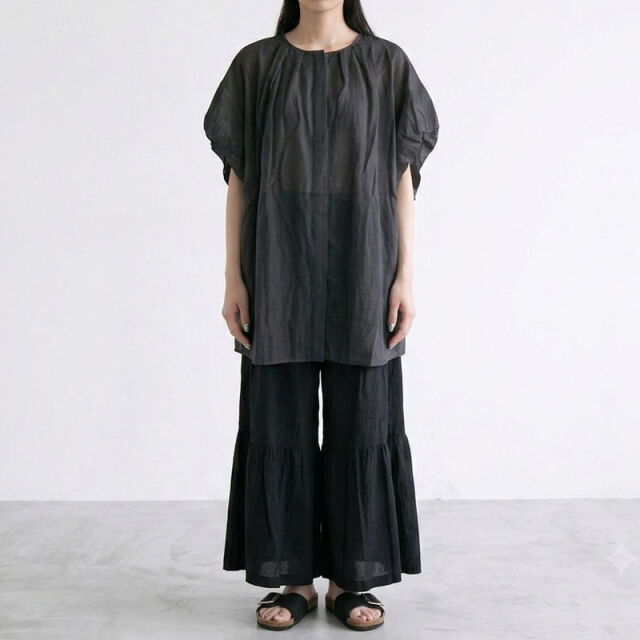 袖バルーンブラウス