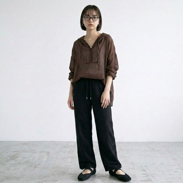 切替イージーデニムパンツ