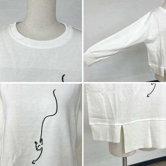 線ネコ刺繍プルオーバー